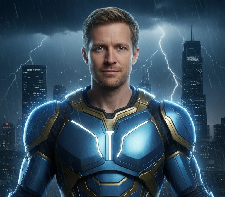 AI photo transformation in comic Book style